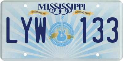 MS license plate LYW133