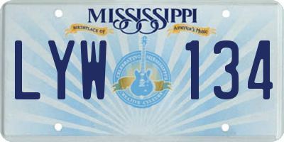 MS license plate LYW134