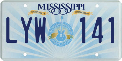 MS license plate LYW141