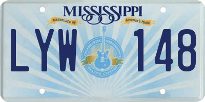 MS license plate LYW148