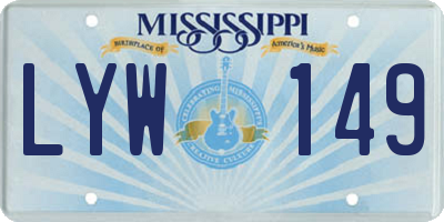 MS license plate LYW149