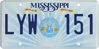 MS license plate LYW151