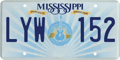 MS license plate LYW152