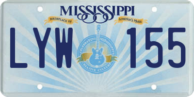 MS license plate LYW155