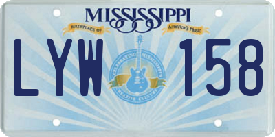 MS license plate LYW158