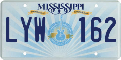 MS license plate LYW162