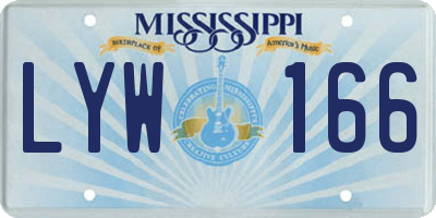 MS license plate LYW166