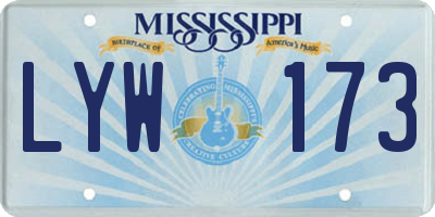 MS license plate LYW173