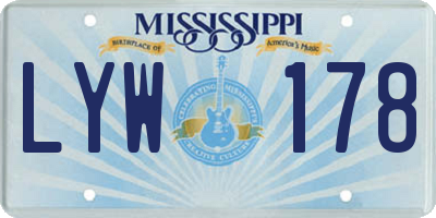 MS license plate LYW178