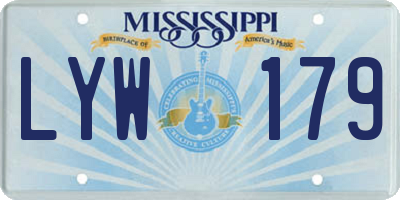 MS license plate LYW179