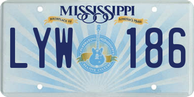 MS license plate LYW186