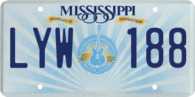 MS license plate LYW188