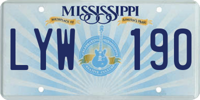 MS license plate LYW190