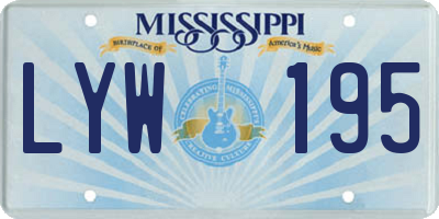 MS license plate LYW195