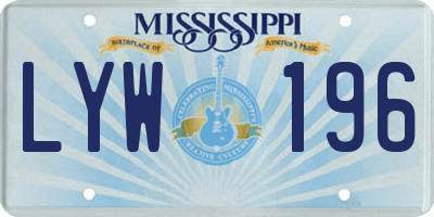 MS license plate LYW196