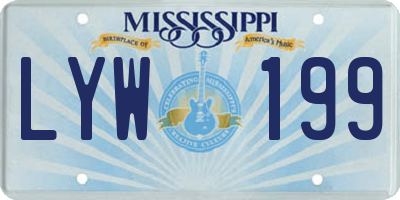 MS license plate LYW199