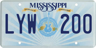 MS license plate LYW200