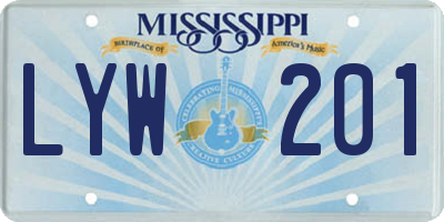 MS license plate LYW201