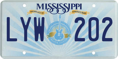 MS license plate LYW202