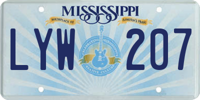 MS license plate LYW207