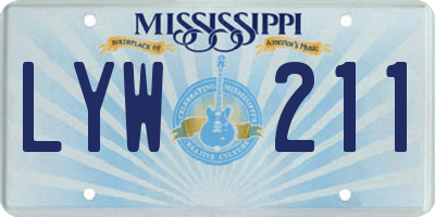 MS license plate LYW211