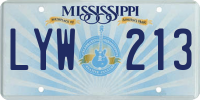 MS license plate LYW213