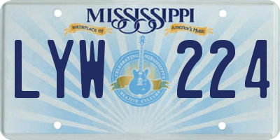 MS license plate LYW224