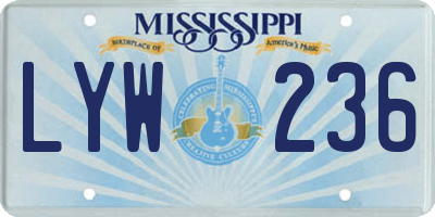 MS license plate LYW236