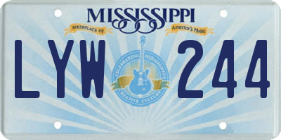 MS license plate LYW244