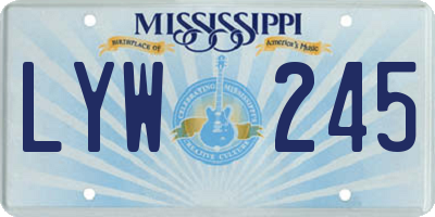 MS license plate LYW245