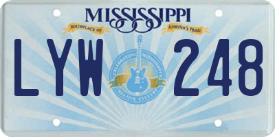 MS license plate LYW248