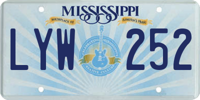 MS license plate LYW252