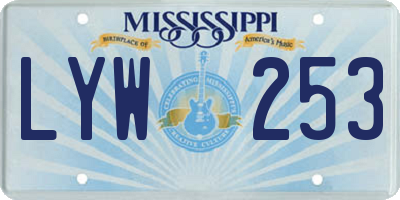 MS license plate LYW253