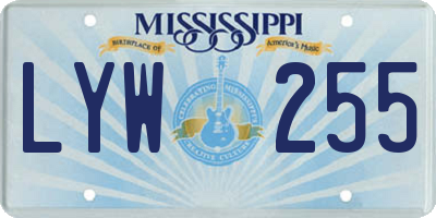 MS license plate LYW255