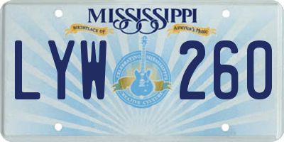 MS license plate LYW260