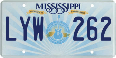 MS license plate LYW262