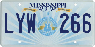MS license plate LYW266