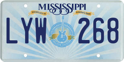 MS license plate LYW268