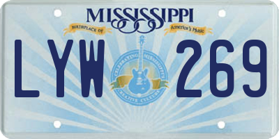 MS license plate LYW269