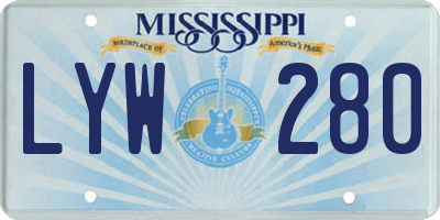 MS license plate LYW280