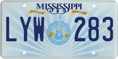 MS license plate LYW283