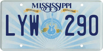 MS license plate LYW290
