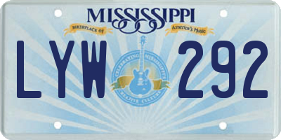 MS license plate LYW292