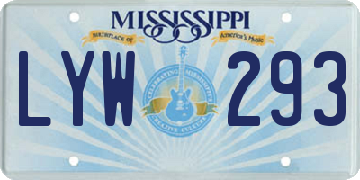 MS license plate LYW293