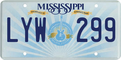 MS license plate LYW299