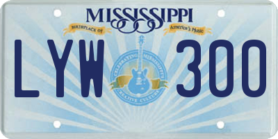 MS license plate LYW300