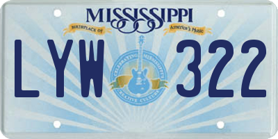 MS license plate LYW322