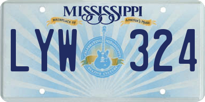 MS license plate LYW324
