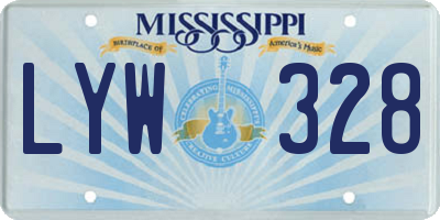 MS license plate LYW328