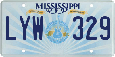 MS license plate LYW329